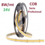 Tira LED Flexible 24V 8W/mt COB IP20 serie Profesional, venta por metros Tira LED Flexible 24V 8W/mt COB IP20 serie Profesional, venta por metros